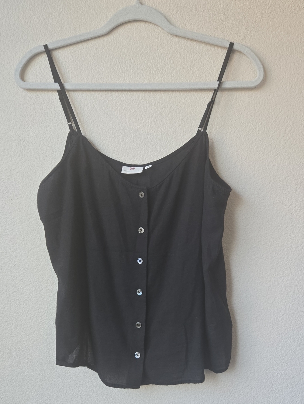 Ag Adriano Goldschmied Black Button-Front Camisole